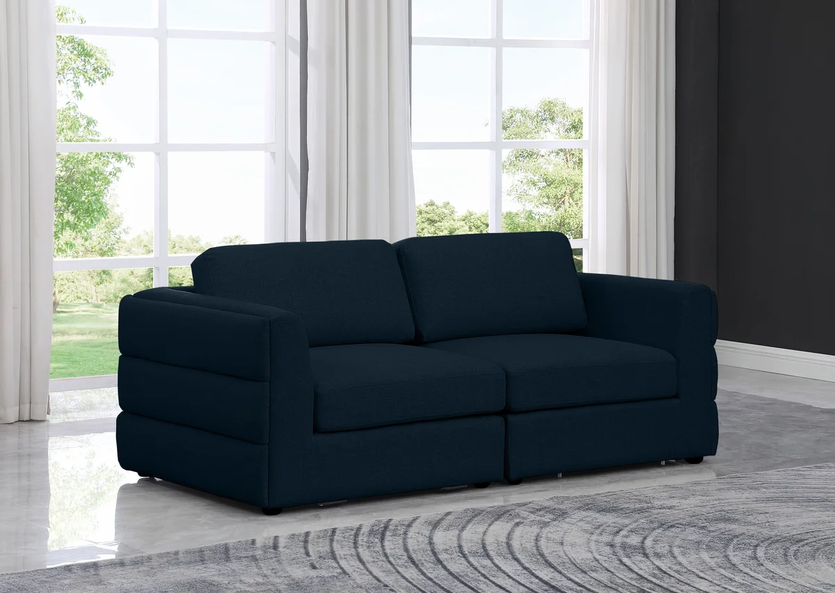 Beckham - Modular 2 Seat Sofa - Navy - View 2
