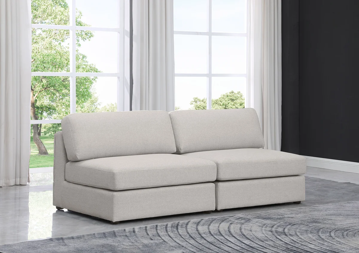 Beckham - Modular 2 Seat Armless Sofa - Beige