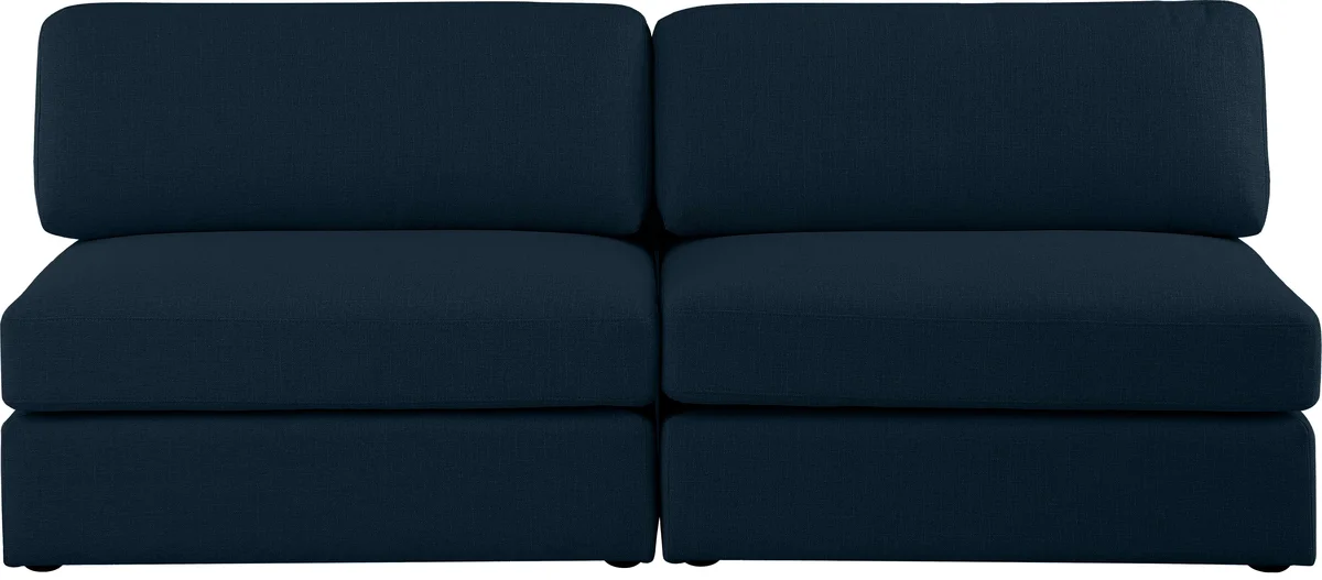 Beckham - Modular 2 Seat Armless Sofa - Navy