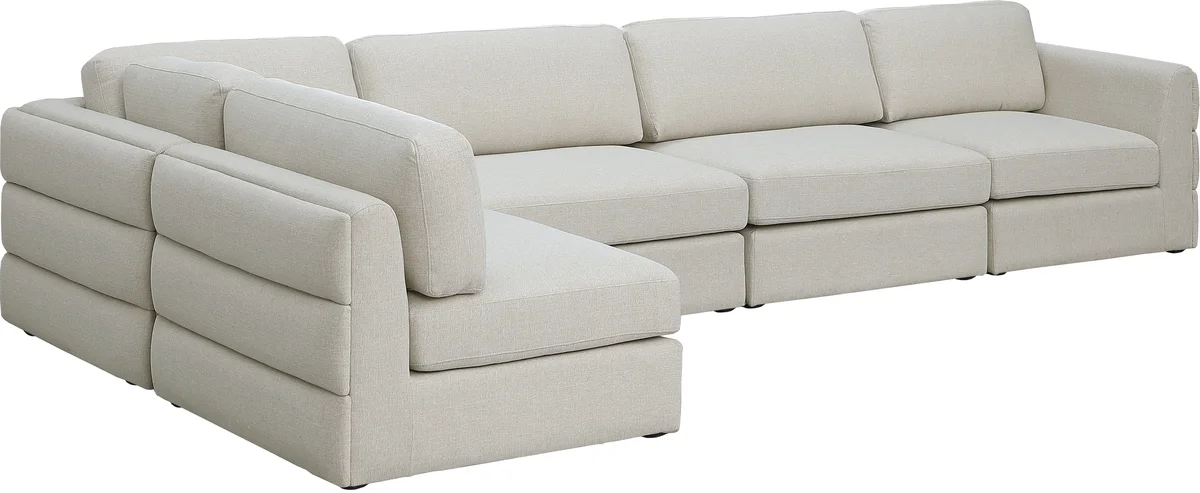 Beckham - 5 Piece Modular Sectional - Beige - View 2