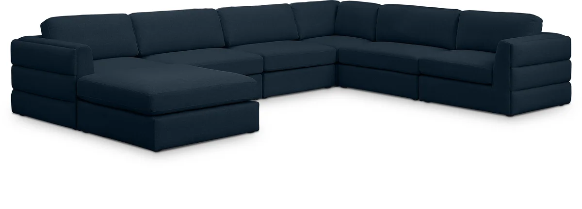 Beckham - 7 Piece Modular Sectional With Chaise - Navy