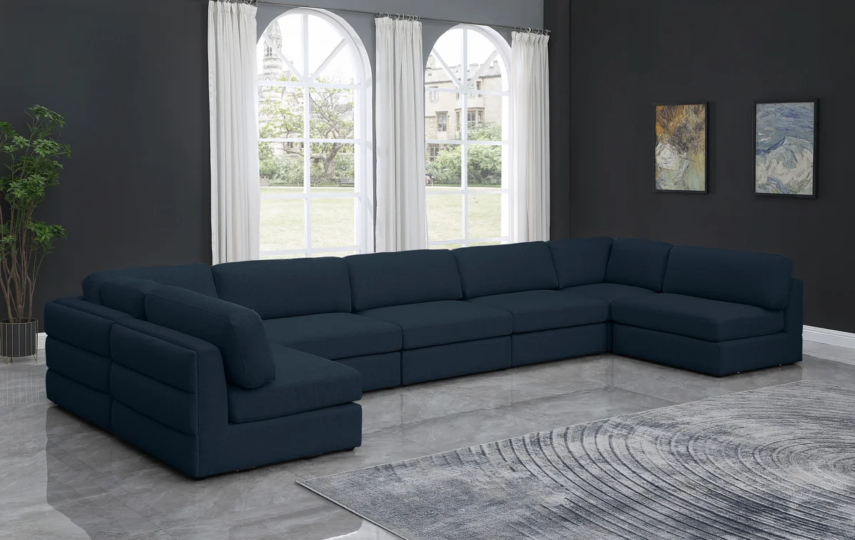 Beckham - 7 Piece Modular Sectional - Navy - View 2