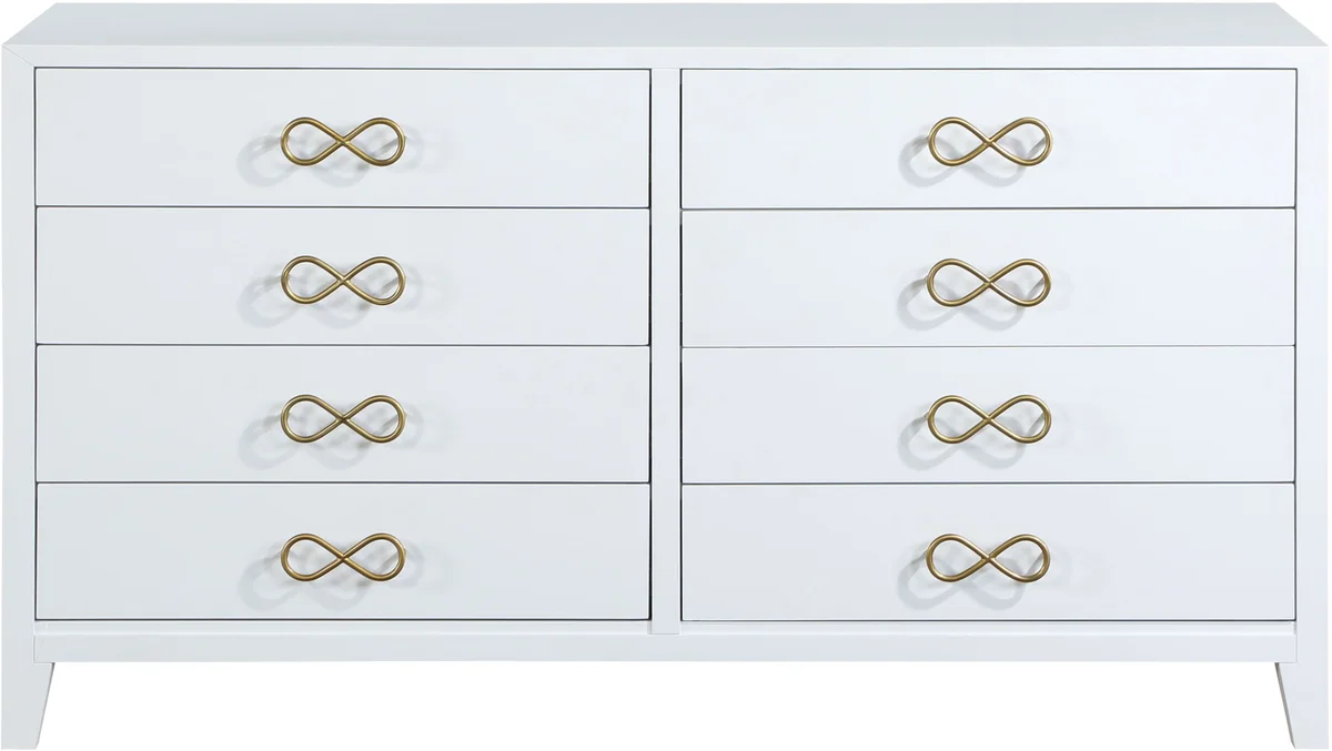 Bowtie - Dresser - White / Gold