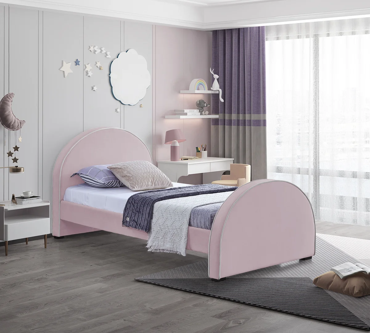 Brody - Twin Bed - Pink - View 2