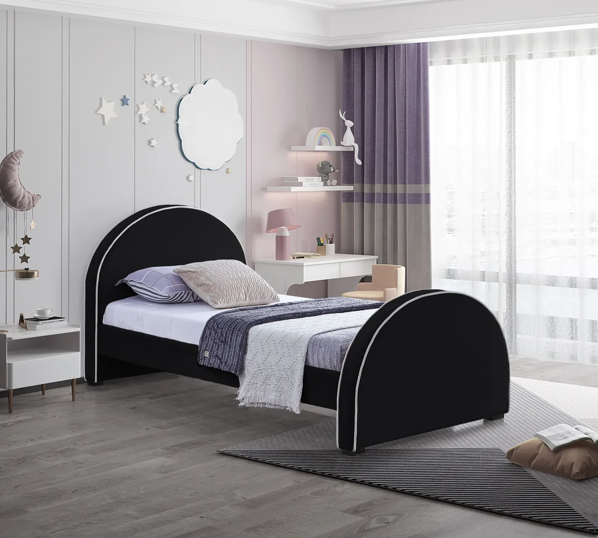 Brody - Twin Bed - Black - View 2