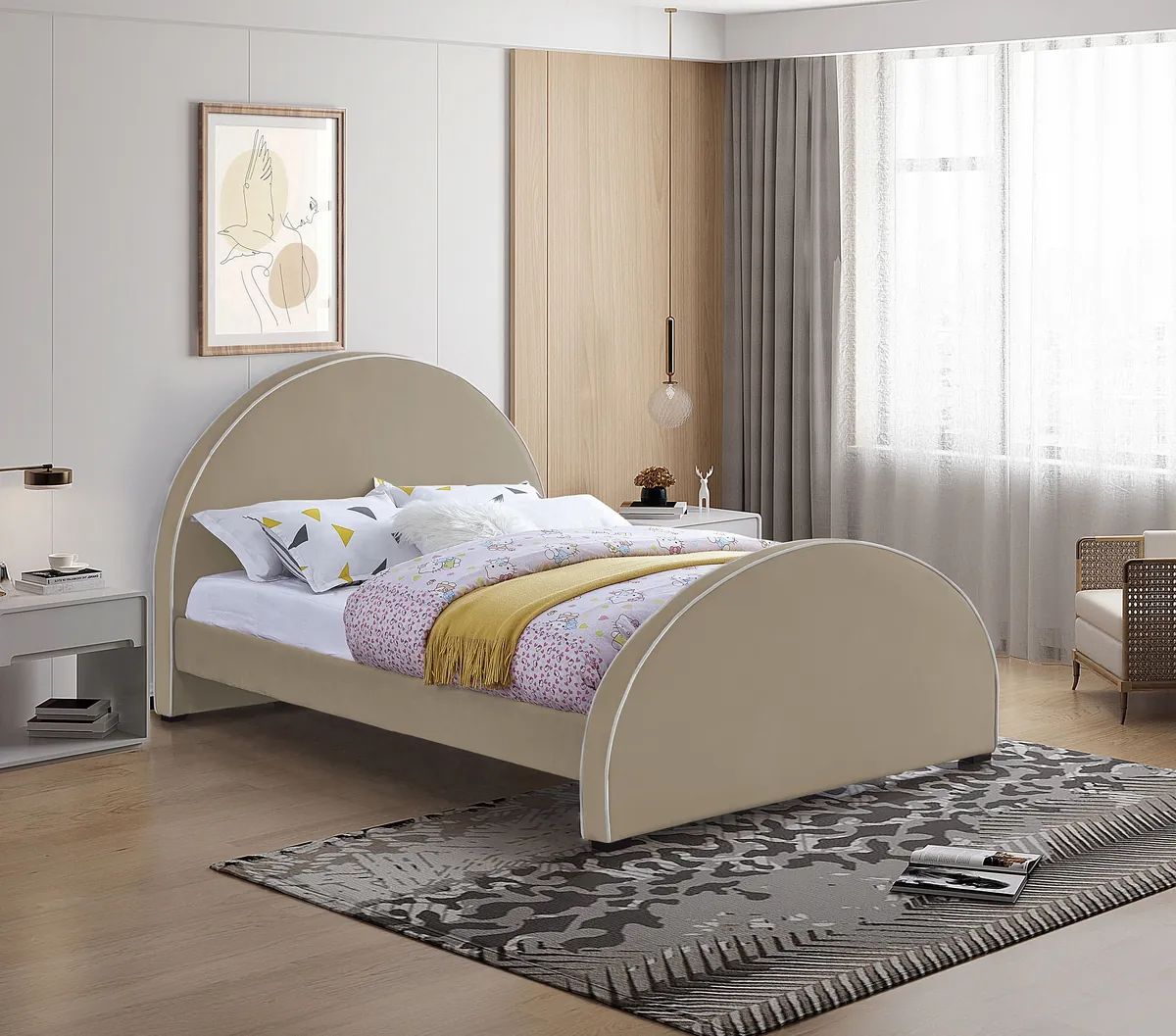 Brody - King Bed - Beige - View 2