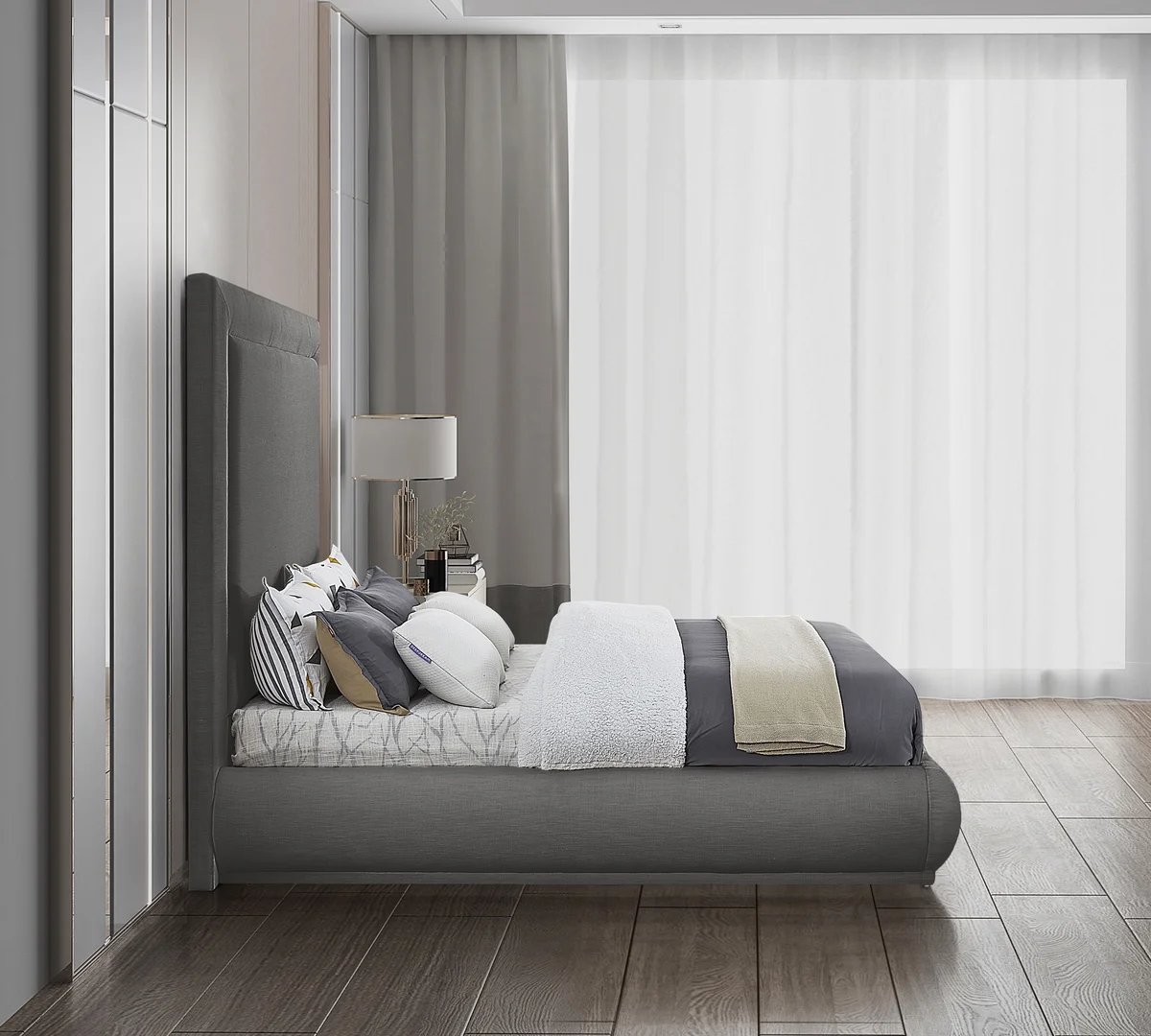 Brooke - King Bed - Gray