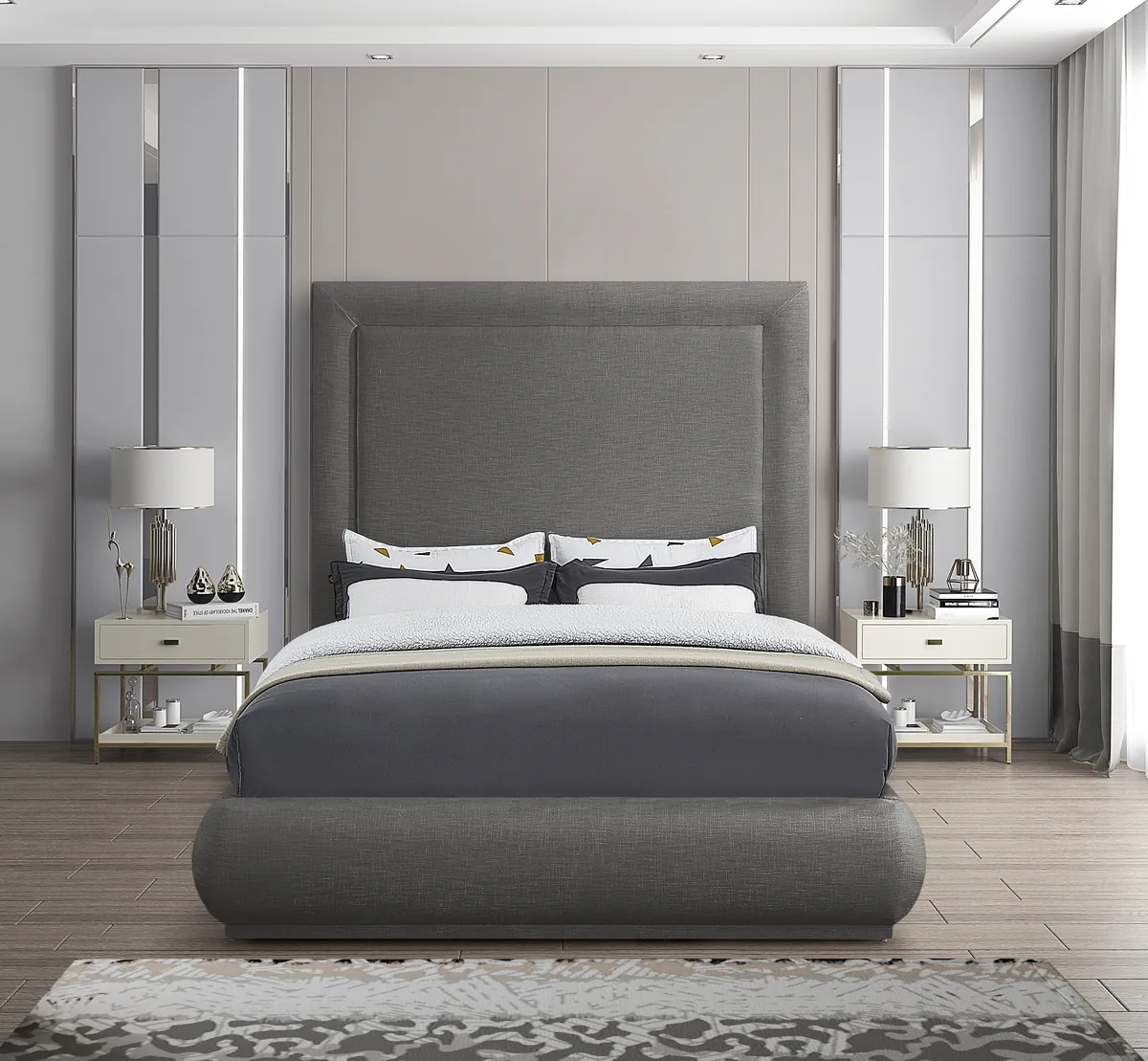 Brooke - King Bed - Gray