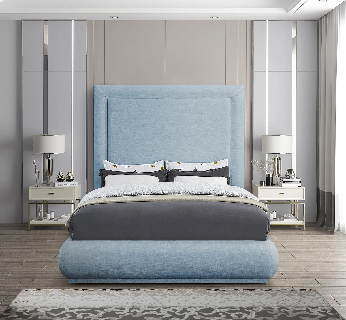 Brooke - King Bed - Light Blue