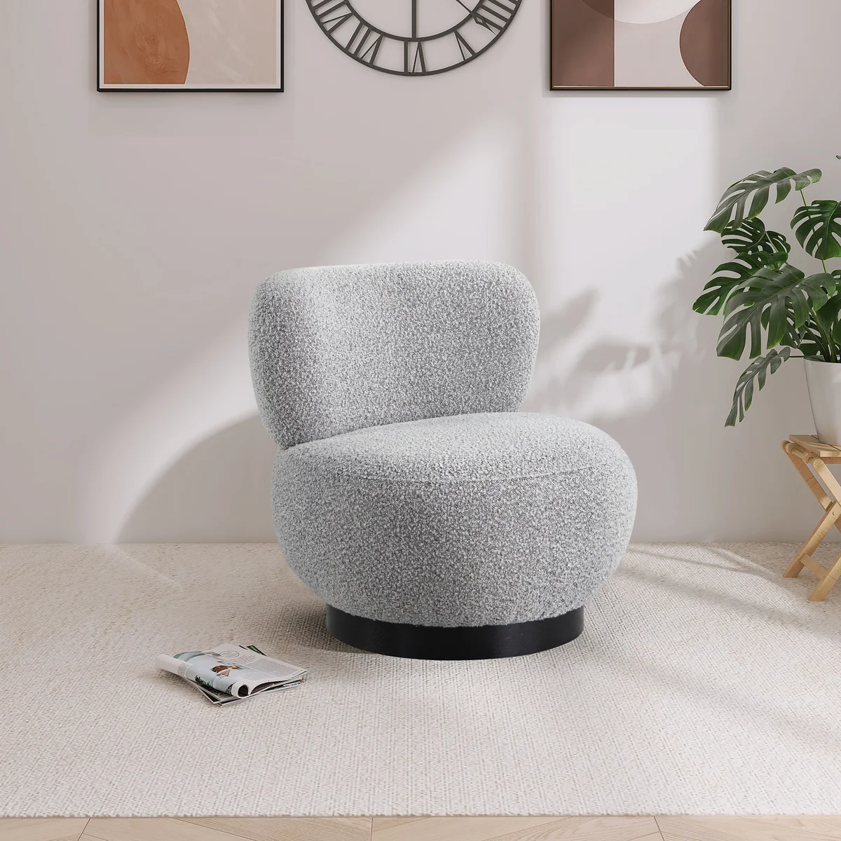 Calais - Accent Chair With Black Base - Gray - View 2