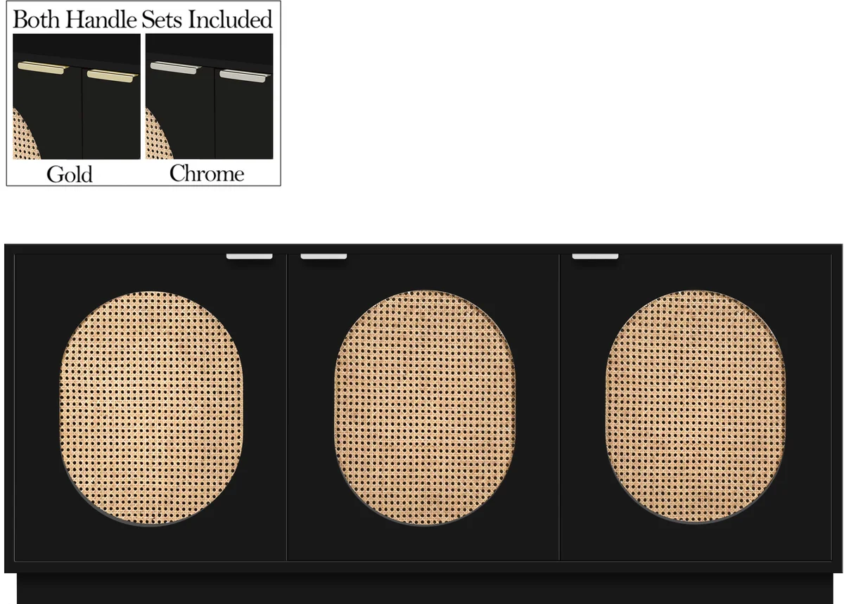 Cane - Sideboard / Buffet - Black - View 2