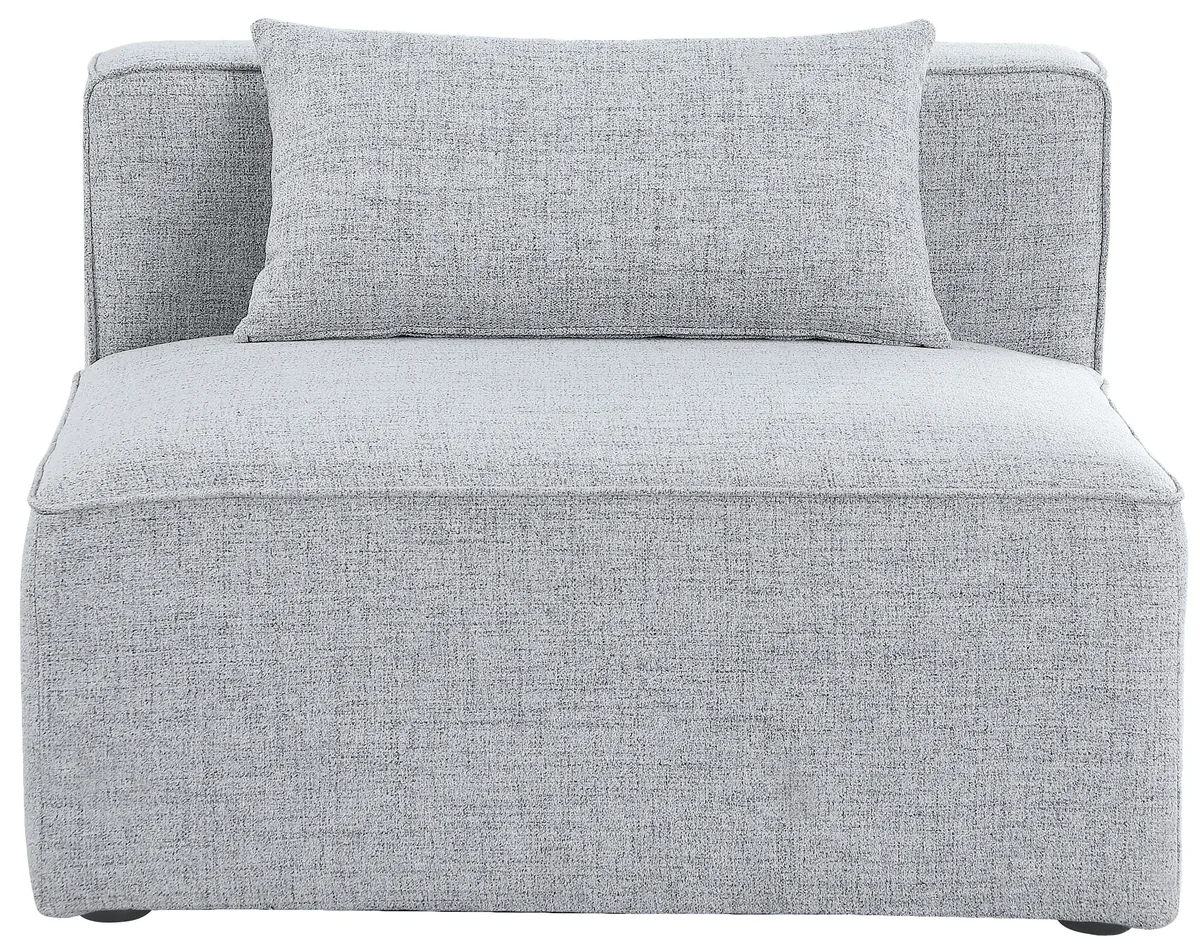 Cube - Linen Armless Chair - Gray