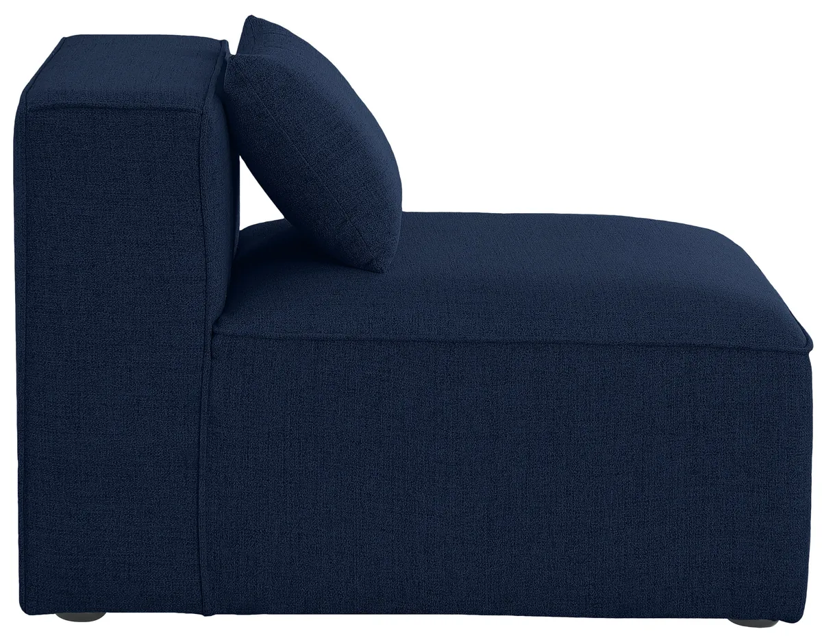 Cube - Linen Armless Chair - Navy