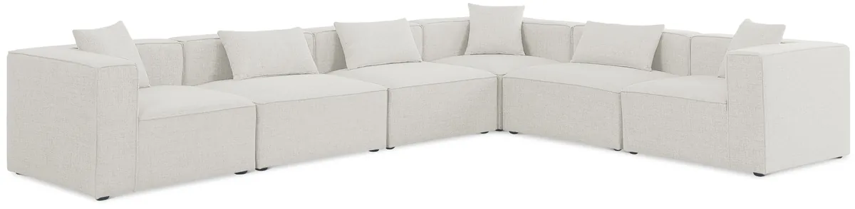 Cube - Linen 6 Piece Modular Corner Sectional - Cream