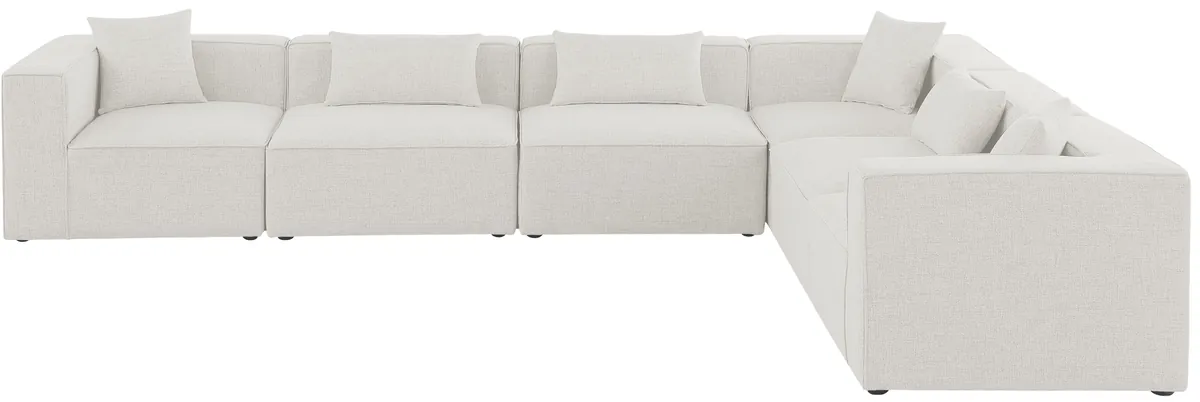 Cube - Linen 6 Piece Modular Corner Sectional - Cream