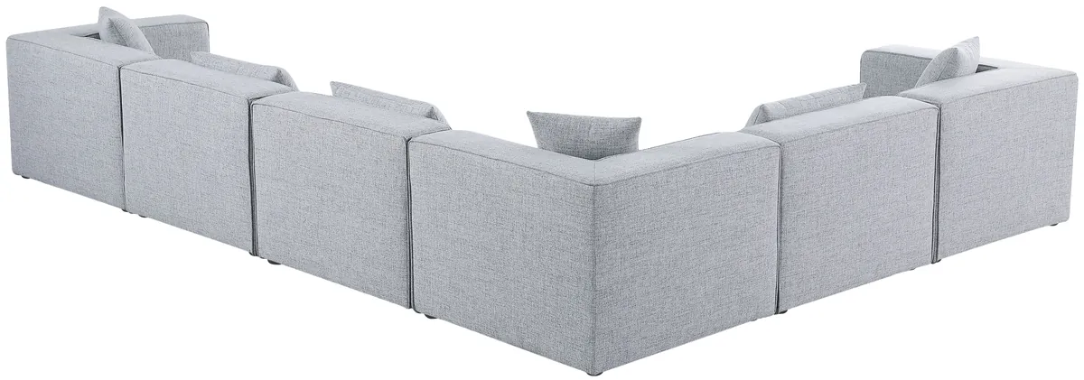 Cube - Linen 6 Piece Modular Corner Sectional - Gray