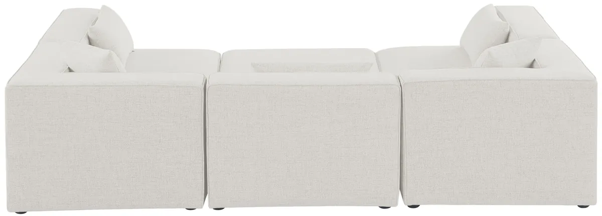 Cube - Linen 6 Piece Modular Sectional - Cream