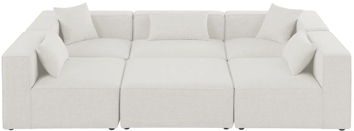Cube - Linen 6 Piece Modular Sectional - Cream