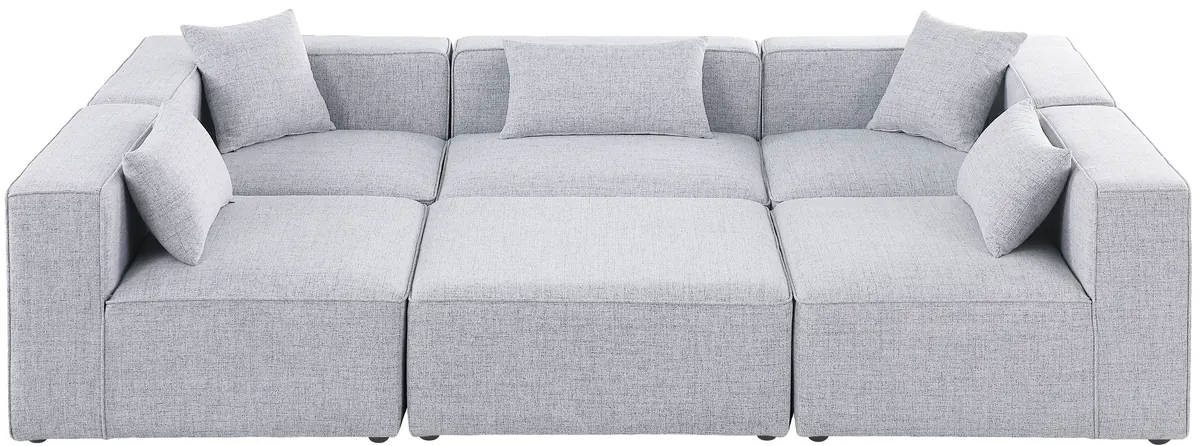 Cube - Linen 6 Piece Modular Sectional - Gray