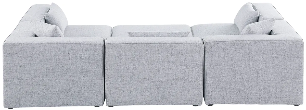 Cube - Linen 6 Piece Modular Sectional - Gray