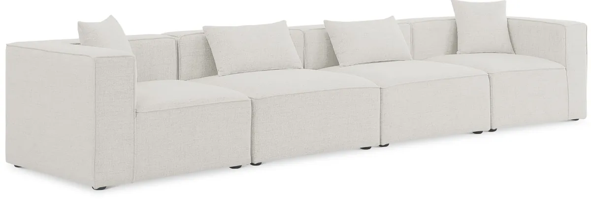Cube - Linen Modular 4 Seat Sofa - Cream