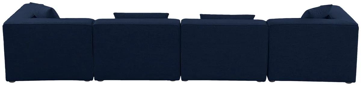 Cube - Linen Modular 4 Seat Sofa - Navy