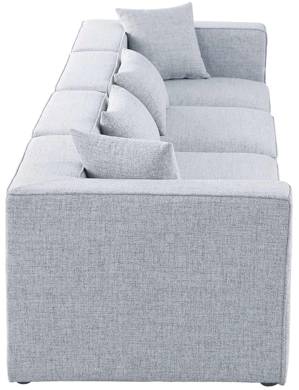 Cube - Linen Modular 4 Seat Sofa - Gray