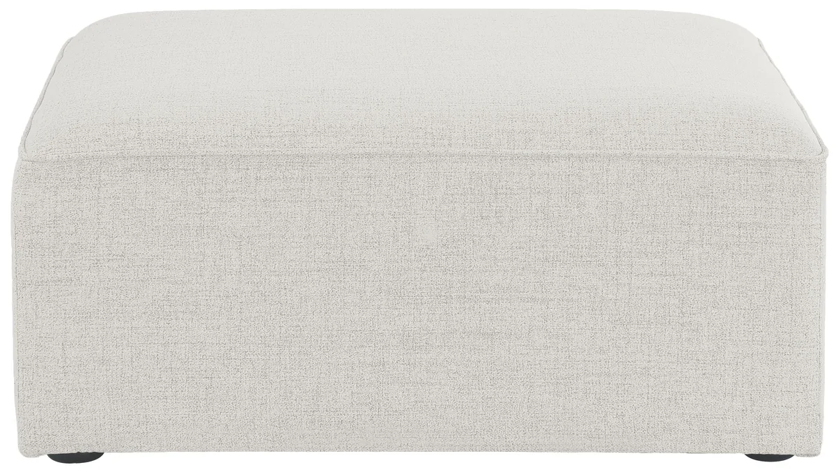 Cube - Linen Ottoman - Cream