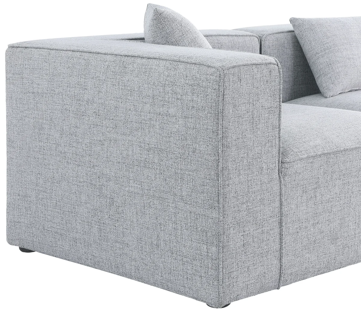 Cube - Linen 5 Piece Modular Sectional - Gray