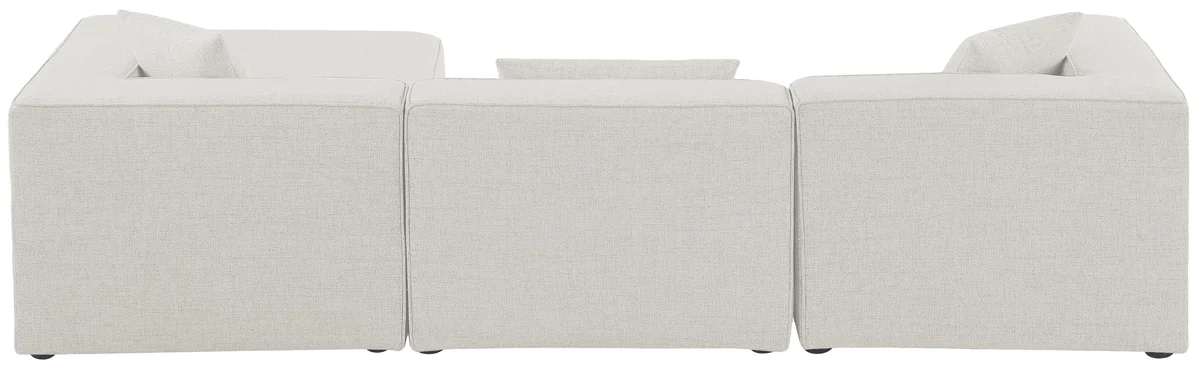 Cube - Linen 4 Piece Modular Sectional With Chaise - Cream