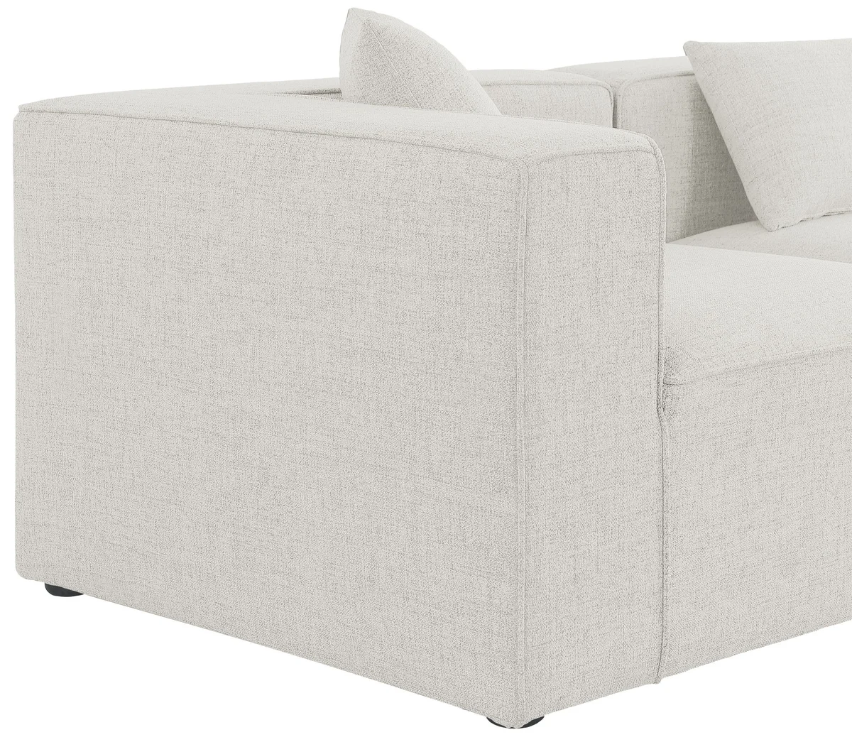 Cube - Linen 4 Piece Modular Sectional With Chaise - Cream