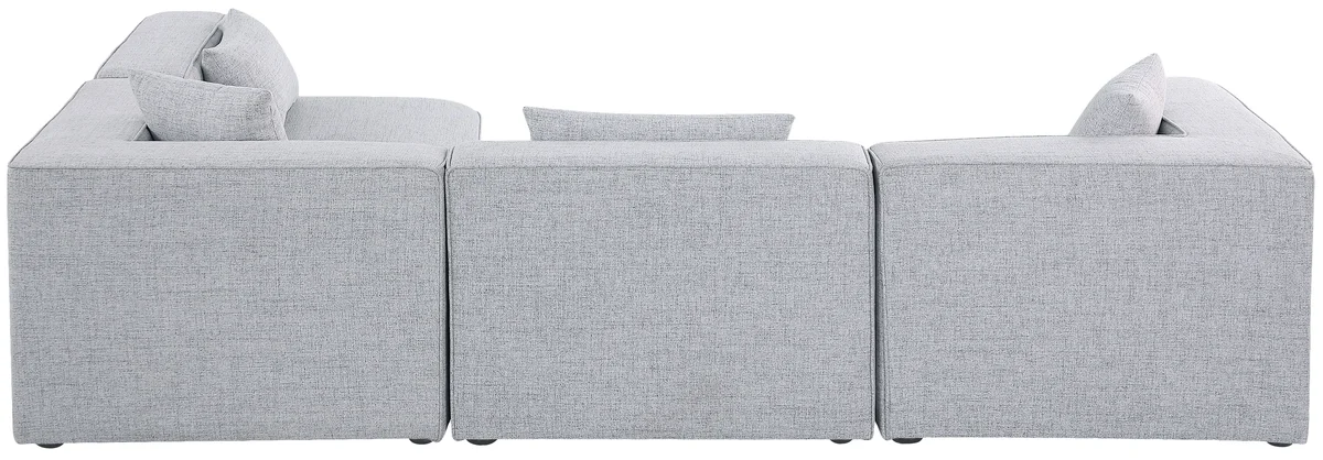 Cube - Linen 4 Piece Modular Corner Sectional - Gray