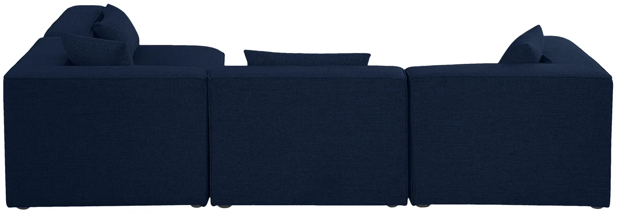 Cube - Linen 4 Piece Modular Corner Sectional - Navy
