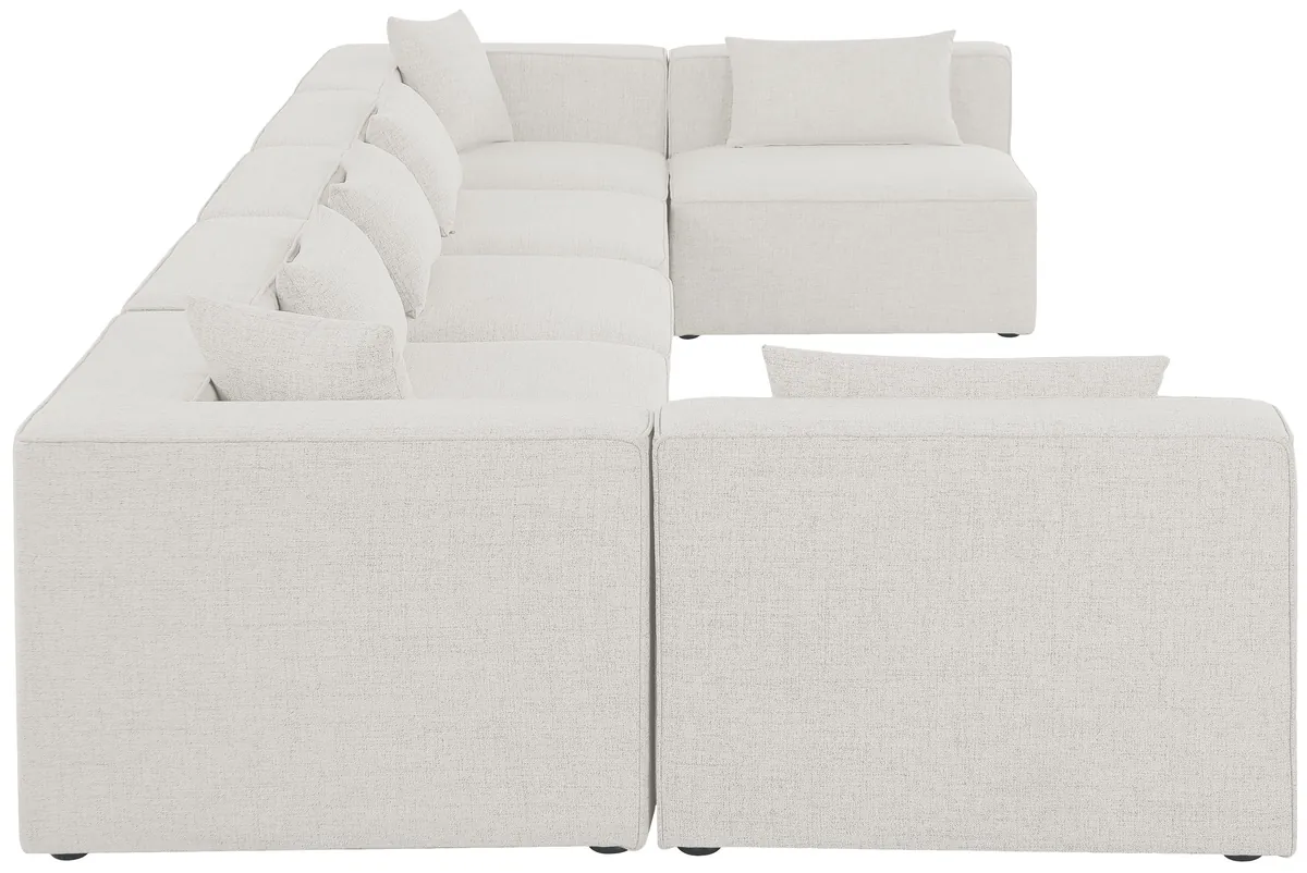 Cube - Linen 7 Piece Modular U-Shaped Sectional - Cream