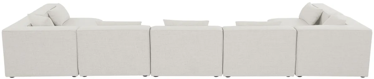 Cube - Linen 7 Piece Modular U-Shaped Sectional - Cream