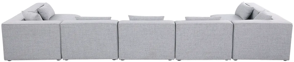 Cube - Linen 7 Piece Modular U-Shaped Sectional - Gray