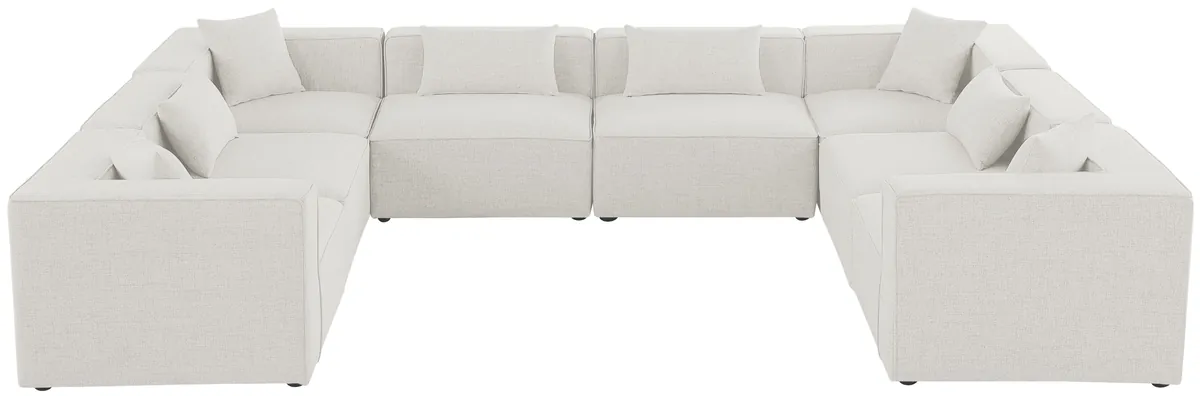 Cube - Linen 8 Piece Modular Sectional - Cream