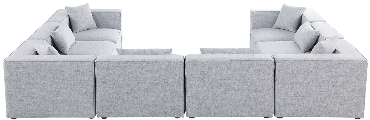 Cube - Linen 8 Piece Modular Sectional - Gray