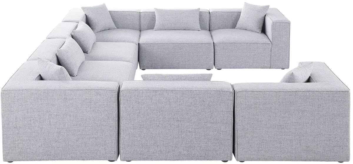 Cube - Linen 8 Piece Modular Sectional - Gray