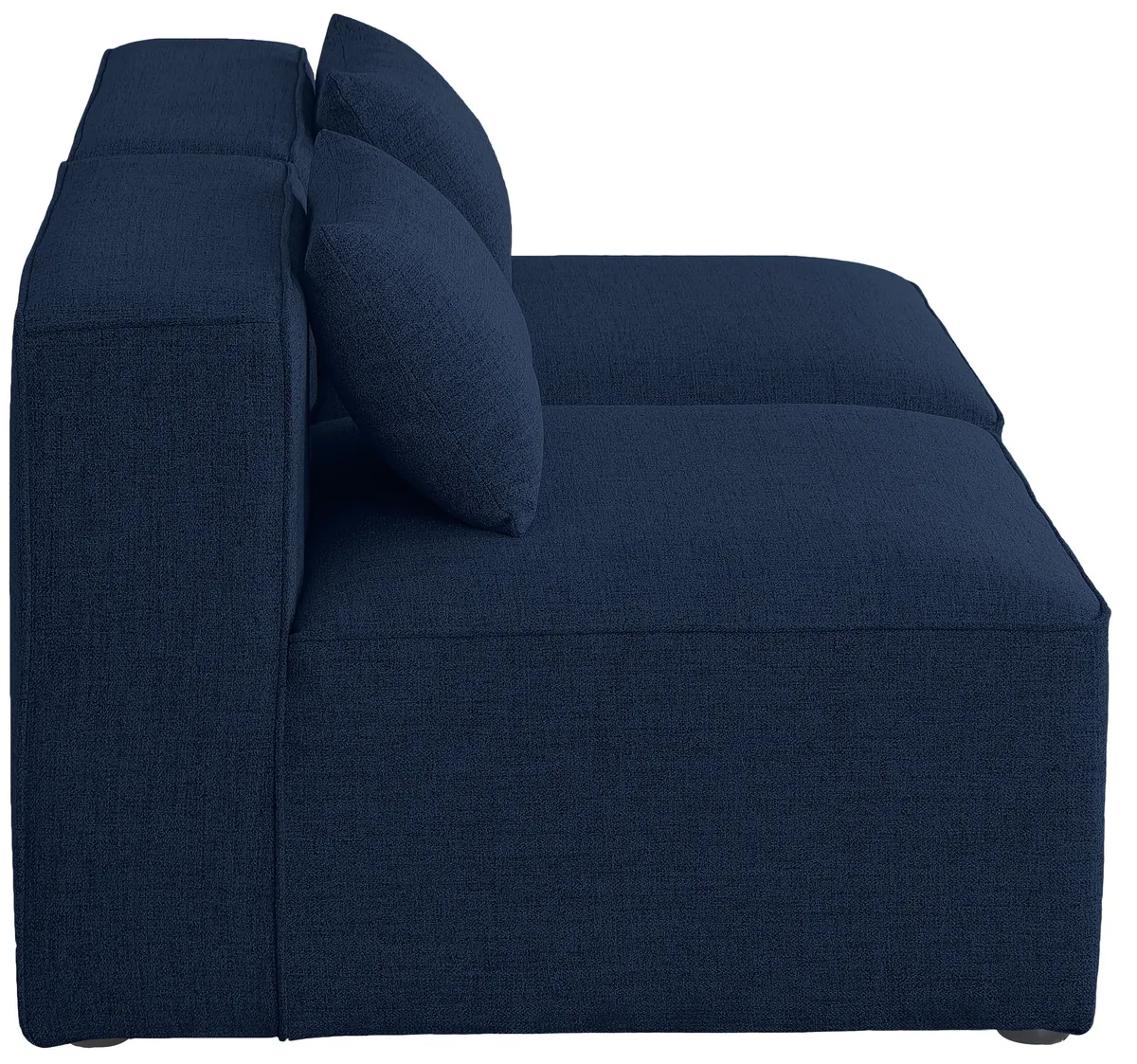 Cube - Linen Modular 2 Seat Armless Sofa - Navy