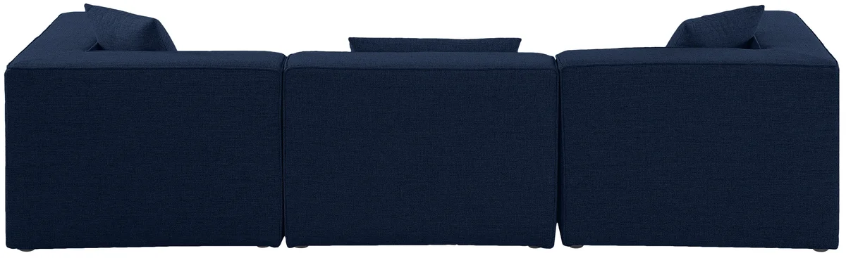 Cube - Linen Modular 3 Seat Sofa - Navy