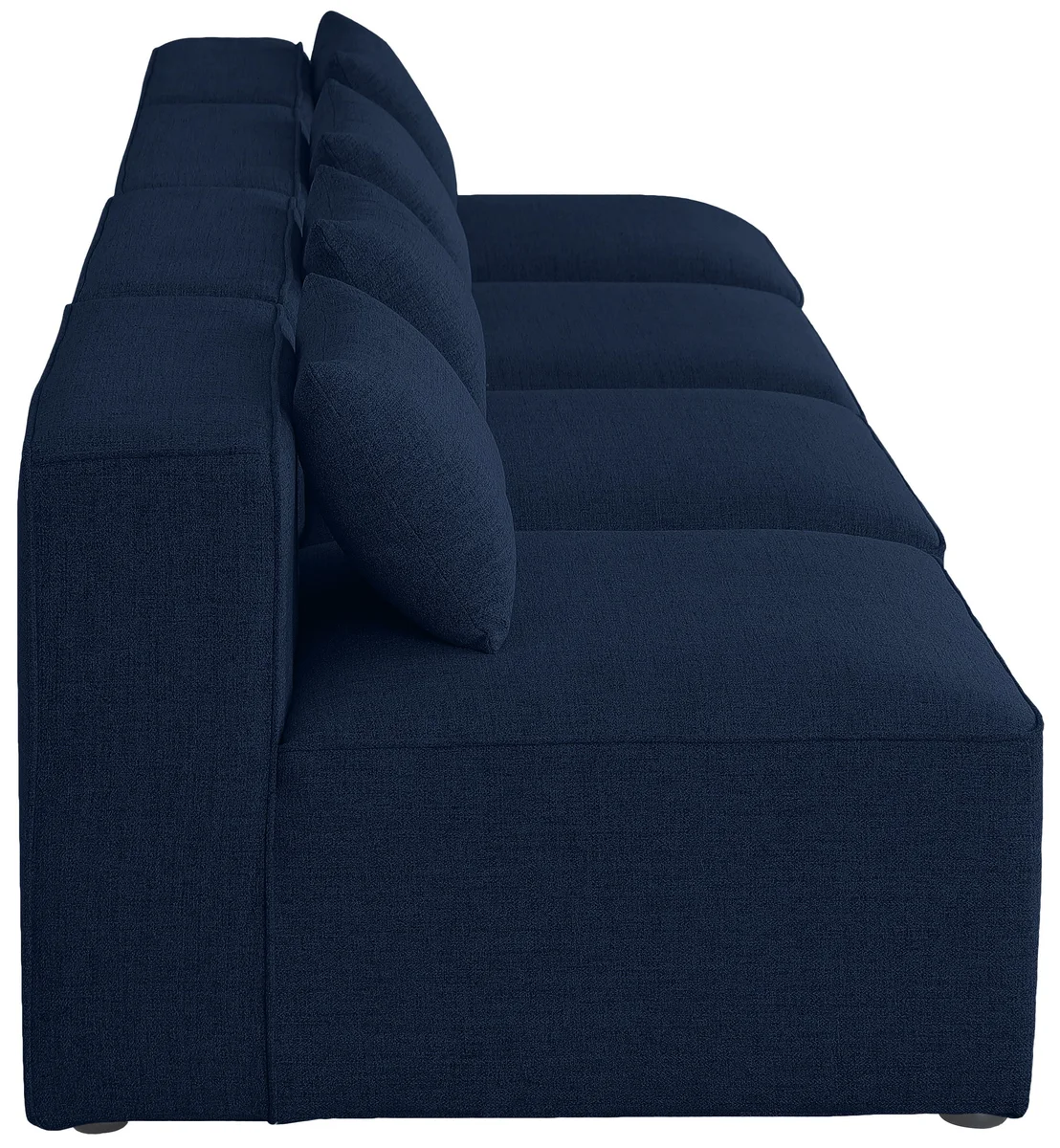 Cube - Linen Modular 4 Seat Armless Sofa - Navy