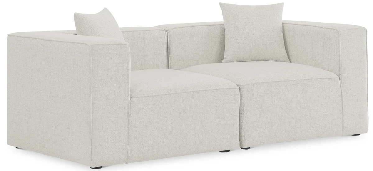 Cube - Linen Modular 2 Seat Sofa - Cream