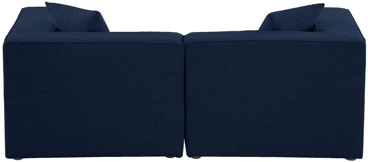 Cube - Linen Modular 2 Seat Sofa - Navy