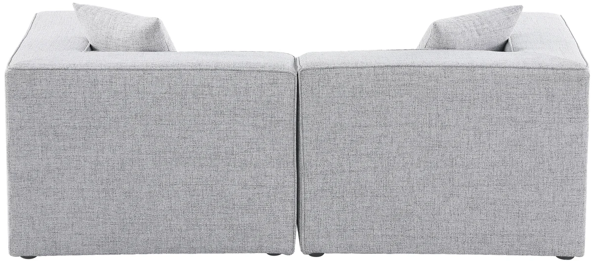 Cube - Linen Modular 2 Seat Sofa - Gray
