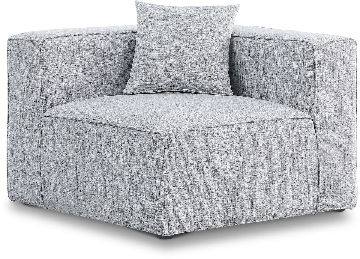Cube - Linen Corner Chair - Gray