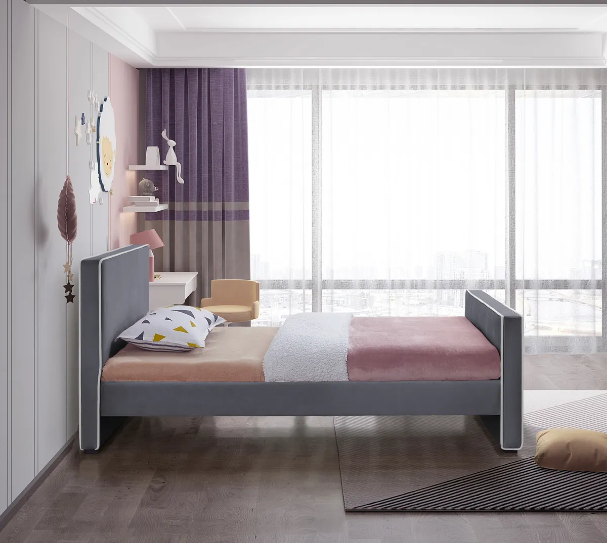 Dillard - Twin Bed - Gray