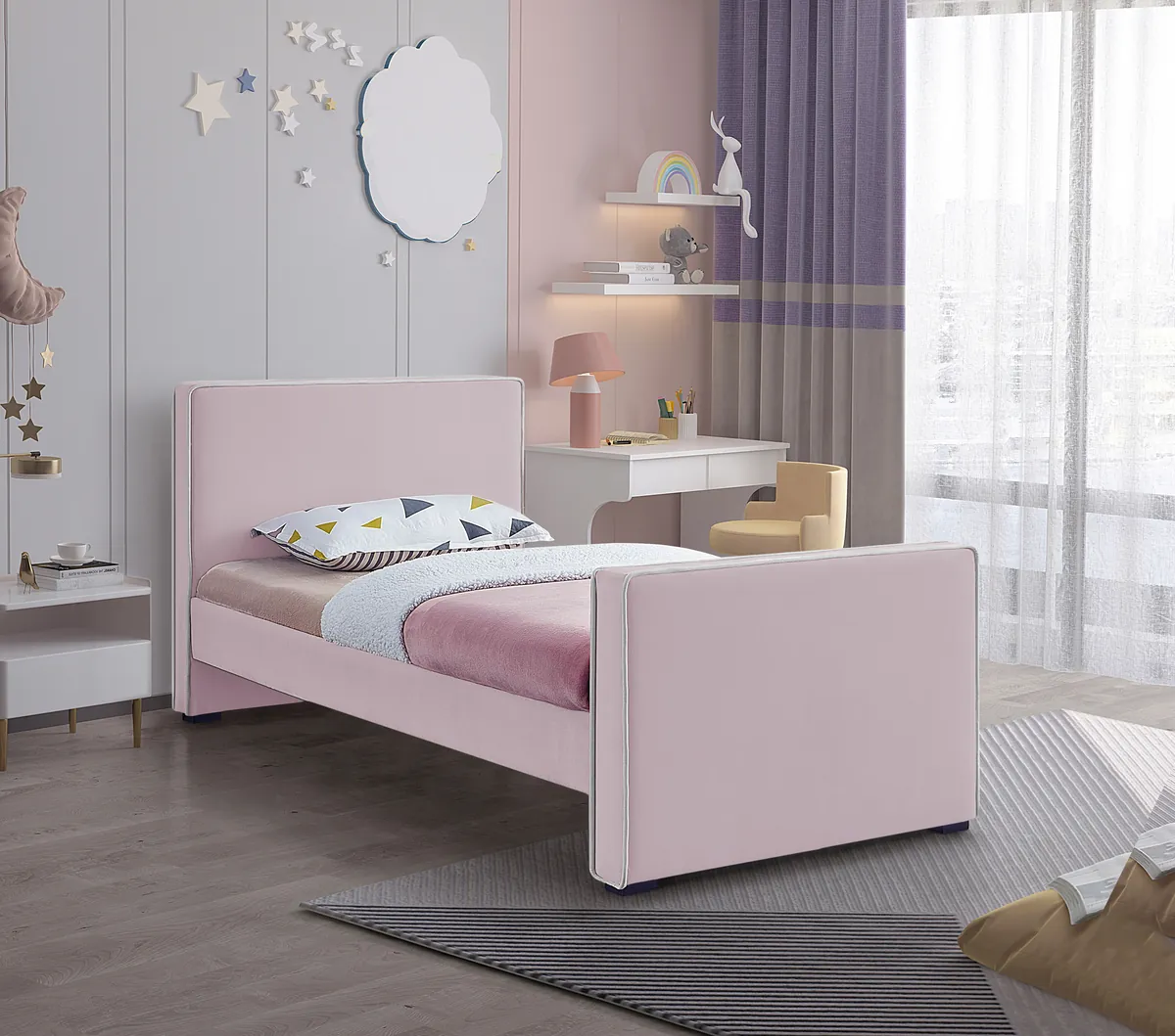 Dillard - Twin Bed - Pink - View 2
