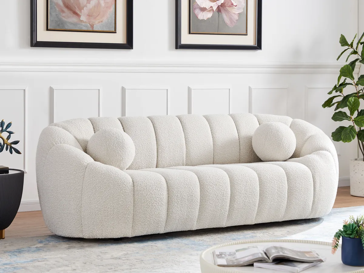 Elijah - Boucle Sofa - Cream - View 2