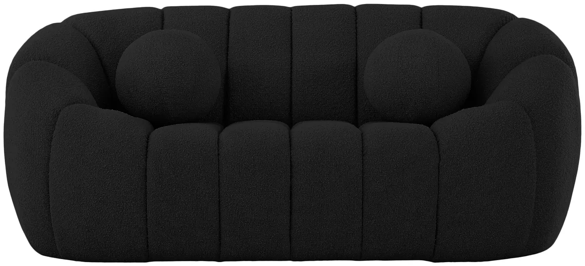 Elijah - Boucle Loveseat - Black